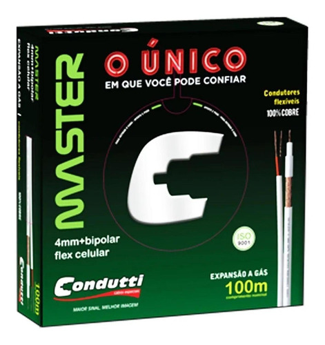 Caixa Coaxial Cftv 4mm 75% + Bipolar Master Condutti