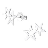 Aros De Plata 925 Estrellas Pendientes Aretes Zarcillos 