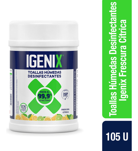 Igenix Wipes Desinfección Frasco 105u