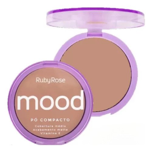 Pó Compacto Ruby Rose Mood Média Cobert -  Diversos Tons