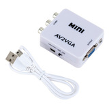 Mini Av2vga Conversor De Vídeo Caixa Av Rca Cvbs Para Vga