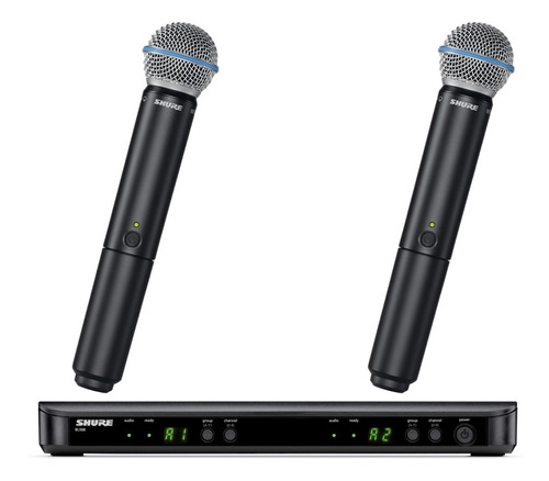 Sistema Microfonos Doble Inalámbrico Shure Blx88 Con Beta58