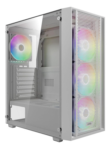 Gabinete Gamdias Atx Mid Tower 4x 120mm Rgb Blanco 