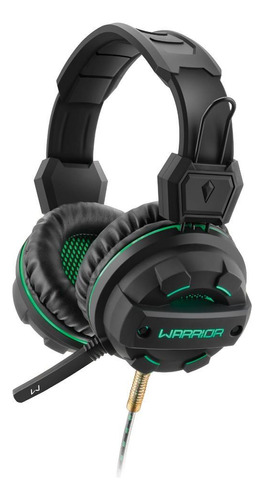 Headset Gamer Warrior Usb E P2 Com Led Verde - Ph143