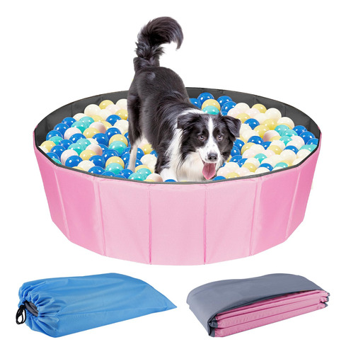 Piscina De Pelotas Para Perros, 47 Pulgadas, Plegable, Porta