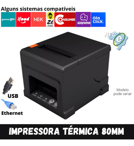 Impressora Térmica 80mm Para Delivery Ifood Adesivo Nfc-e