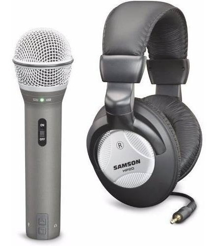Microfono Con Usb Y Xlr + Auricular Hp20 Samson Pack Q2u