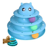 Juguete Para Gatos Torre Espiral 3niveles Pelotas Giratorias Color Multicolor