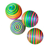 Set X4 Unidades Pelotas Gato Espiral Hilo Colores Sonajeras 