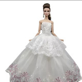 Lindíssimo Vestido De Noiva Para Barbie + 1 Par De Sapatos 