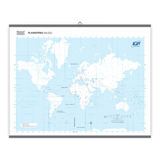 Mapa Planisferio Pizarra - Varillado - Apto Marcador 90x70cm