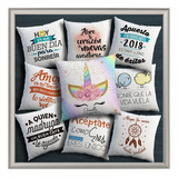 10 Almohadones Souvenirs Frases Personalizado 30x30 Cm 