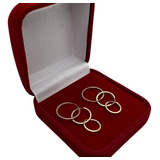 Trio De Argola Redonda Em Ouro 18k - 750 1g