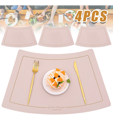 Set 4 Individuales De Mesa Café Impermeable Sector