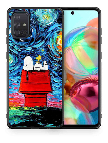 Funda Galaxy A71 Arte Snoopy Van Gogh Uso Rudo Tpu / Pm 