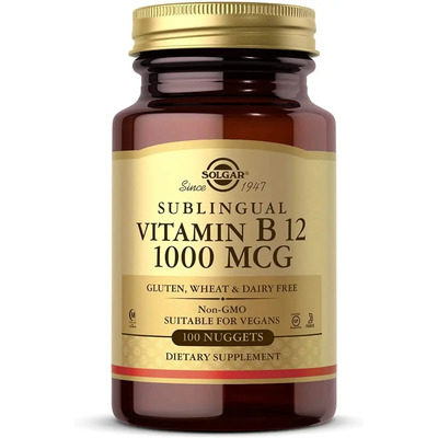 Solgar Vitamina B12 Sublingual 1000mcg 100nuggets Sin Sabor | Envío gratis