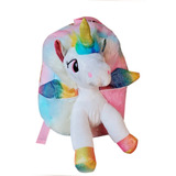 Mochila Unicornio De Peluche Arcoiris Lonchera Infantil 