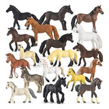 Muñeco Juego De 18 Figuras De Caballo De Plástico Para Niños