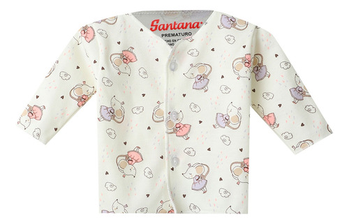 Camiseta Manga Larga Bebé Prematuro Estampado Niña Santana