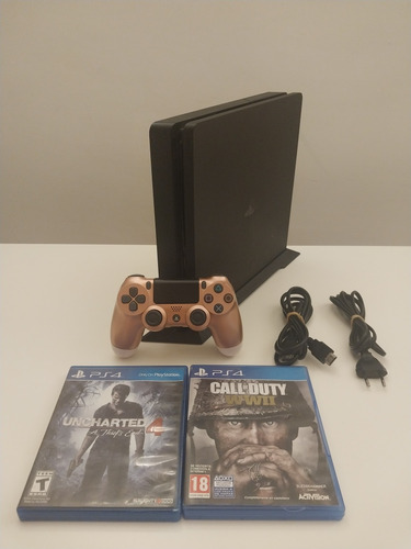 Play Station 4 Slim 1 Tb Con 2 Juegos, 1 Jostick + Base 