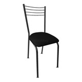 Silla De Comedor Bar Cocina Resto Caño Negro Asiento Tapizado Reforzada Respaldo De Hierro - Garantia De Fabrica