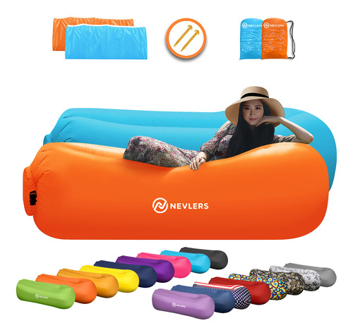 Nevlers Tumbona Inflable - Sofá Inflable Portátil Par#3 Tdac