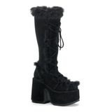 Botas Plataforma Peluche Camel-311 Demonia Killstar Gotica