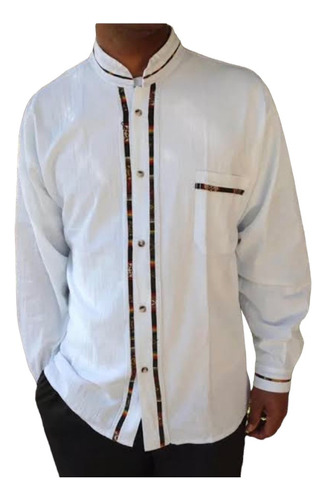 Camisa/guayabera Artesanal De  Manta Coralillo- Maya