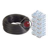 Rollo Cable Utp Red Cat 5e Ext 50m Metros + 10 Fichas Rj45