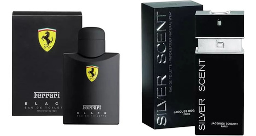 Kit Perfume Ferrari Black 125ml+silver Scent Masc 100ml