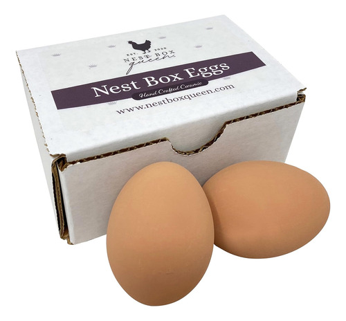 Huevos De Cerámica Nido De Gallina 2 Pack (marrón)