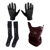 Guantes 1ra Piel +cuello +medias Abrigo Oslo Fas Motos