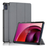 Estojo De Couro Cinza Para Lenovo Tab M10 5g 10.6