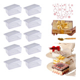 Kit 30 Cake Box Retangular Com Tampa Cristal Caixa Sobremesa