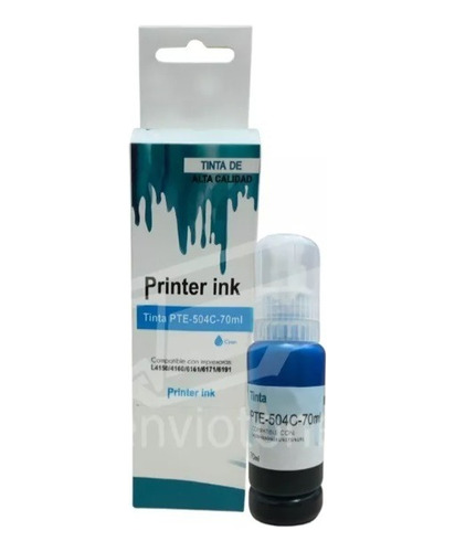 Kit 5 Tintas Cian Compatible Epson T504c L4150 L4160 504