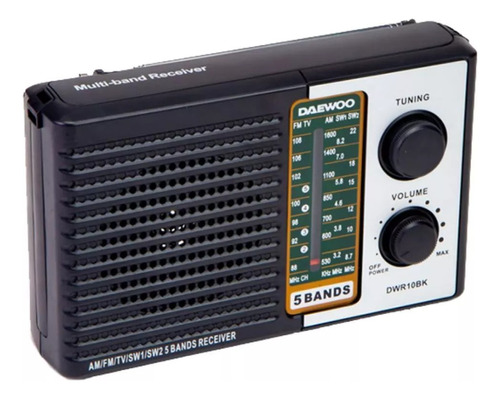 Radio Am Fm Portátil Analógica Daewoo Dwr10bk Pilas