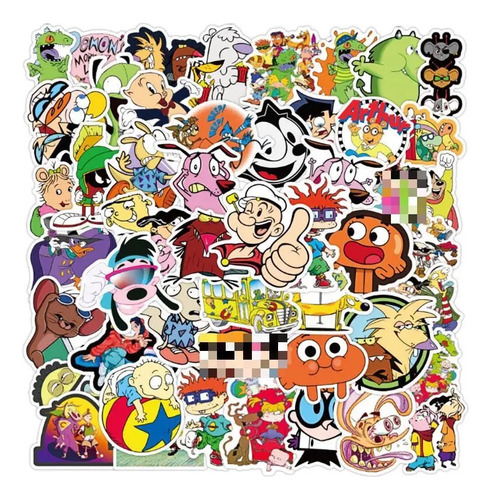 Stickers Calcomanias Pegatinas Cartoons Nicks Clásicos X50