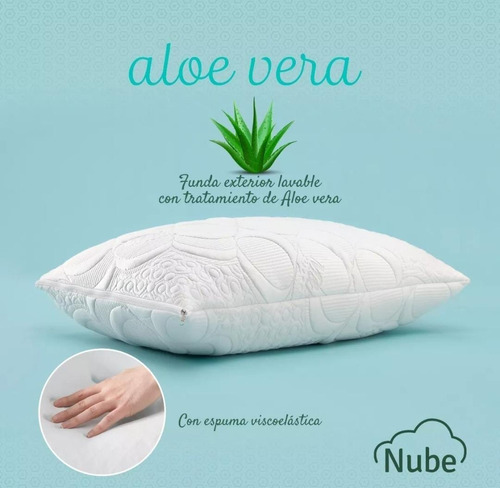 Almohada Nube Aloe Vera Viscoelástica Clásica 40x60 Color Verde Lima