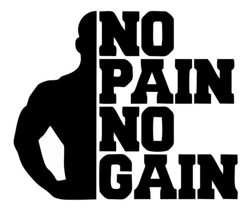 Vinilo Decorativo Pared No Pain No Gain Gym R870