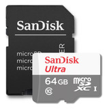 Cartão De Memória 64gb Ultra Sandisk P/ motorola G20 C/ Nfs