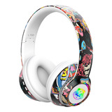 Fone De Ouvido V Fone De Ouvido Bluetooth Cool Graffiti Led