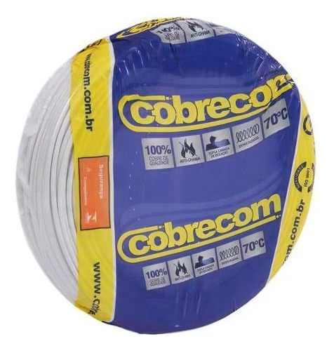 Cabo Flexível Cobrecom 4,0mm Branco 100m - Pvc/a 70c