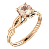 Anillo Solitario Infinito Morganita En Oro Rosado 10