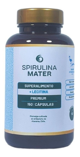 Frasco Spirulina Mater 150 Cápsulas + Lecitina 100% Chilena Sabor Neutro