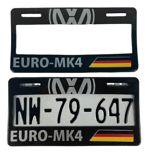 Par De Portaplacas Euro-mk4 Jetta Golf Tipo Europeo Ancho 