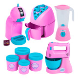 Kit Cozinha Brinquedo Infantil Eletrodomésticos C/ Potes 8pc