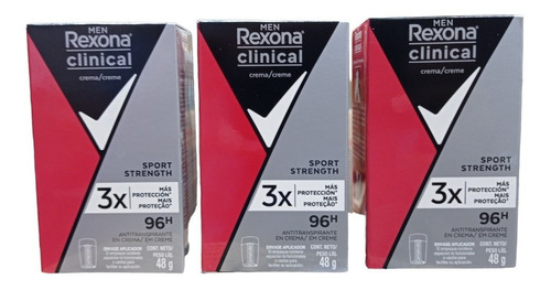 Pack X3 Rexona Clinical Maxima Sport Strength Protección 96h