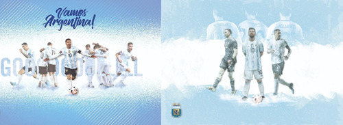 Pack X2 Empapelado Pared Mural Oficial Afa Mundial Qatar 22