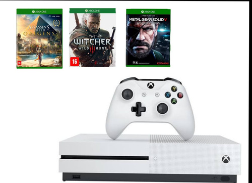 Console De Videogames Microsoft Xbox One S 500gb Pack Ação 3 Jogos Hdmi Controle.