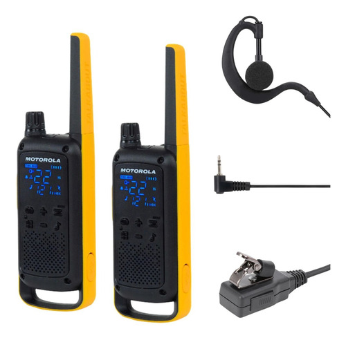 Kit 20 Radios Comunicador T470br Original + Fone G Com Ptt 